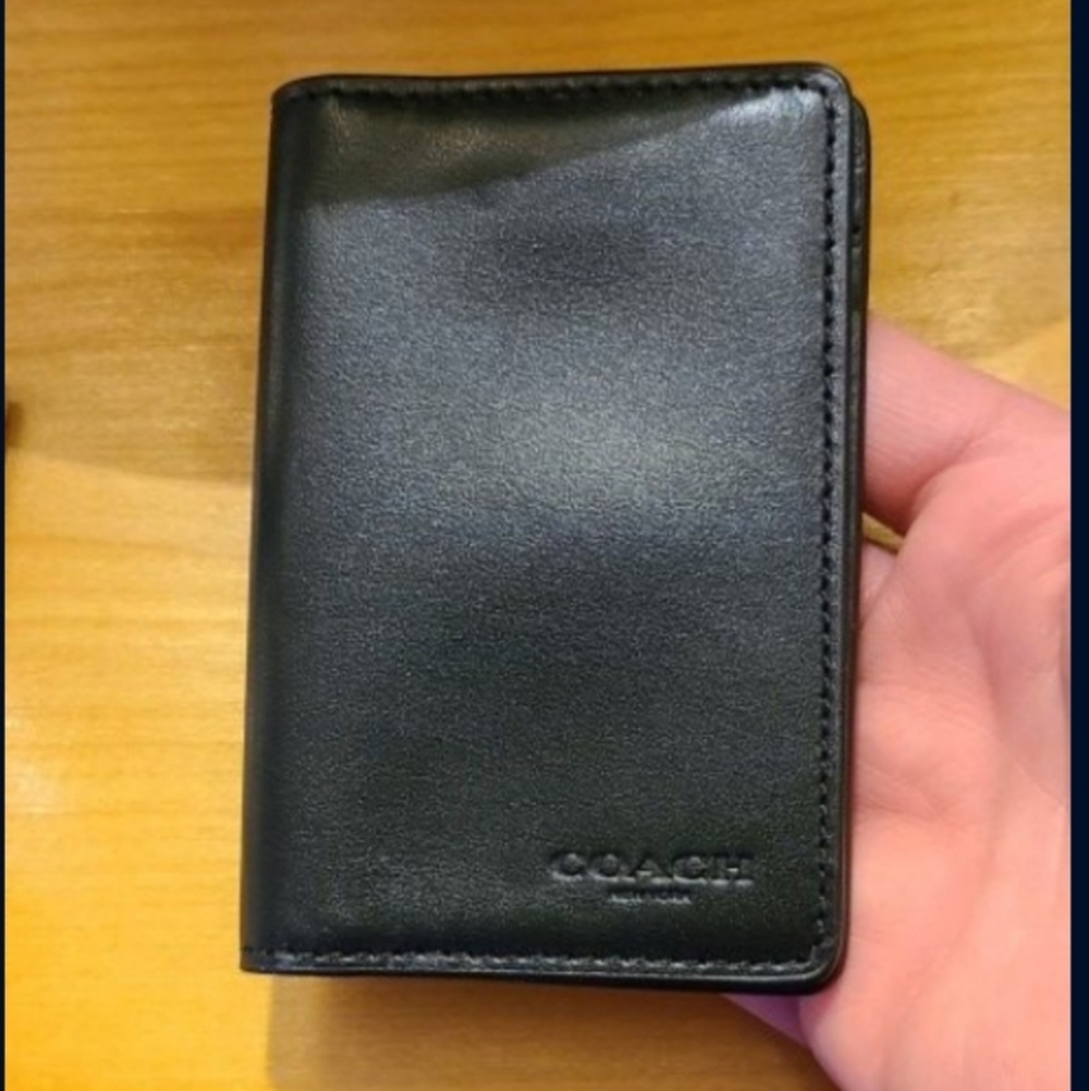 Coach Black Leather Card Holder